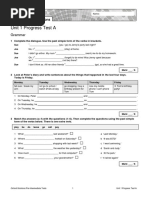 Oxford Solutions Pre-Int Progress Test Unit 1 A