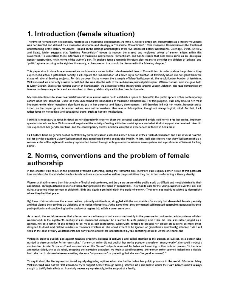 Introduction (Female Situation) | Download Free PDF | Mary ...