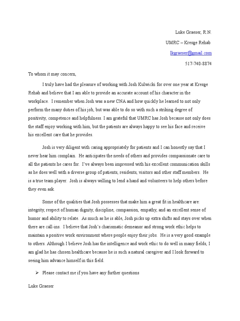 Lukes Letter of Rec | PDF | Self-Improvement