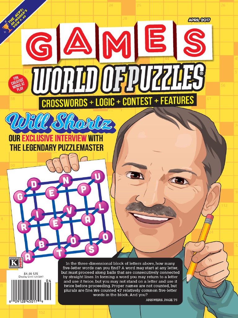 Games World of Puzzles April 2017 | PDF | Crossword | Leisure