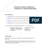 "The [Untold] Tillman Story"  Appendix I1 -- Gen. McChrystal's Testimony Contradicts Gen. Abizaids (7/14/10)