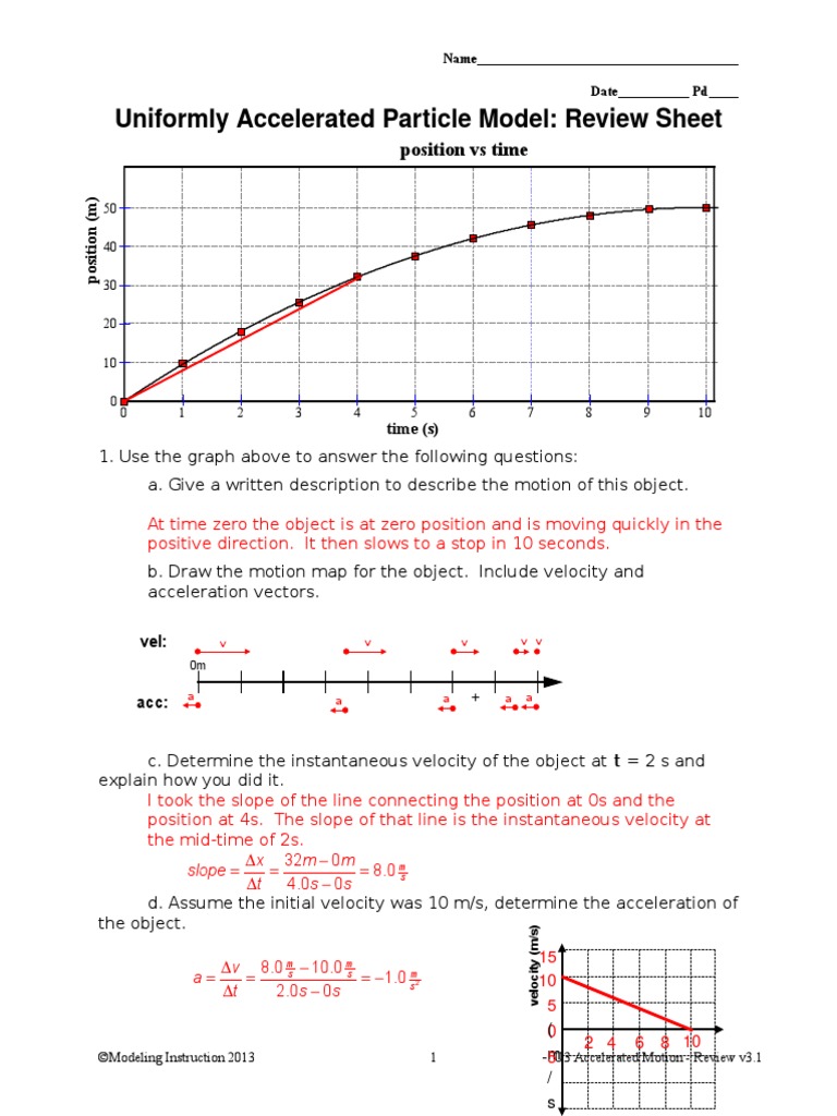 13 - U3 Review Key | PDF | Velocity | Acceleration