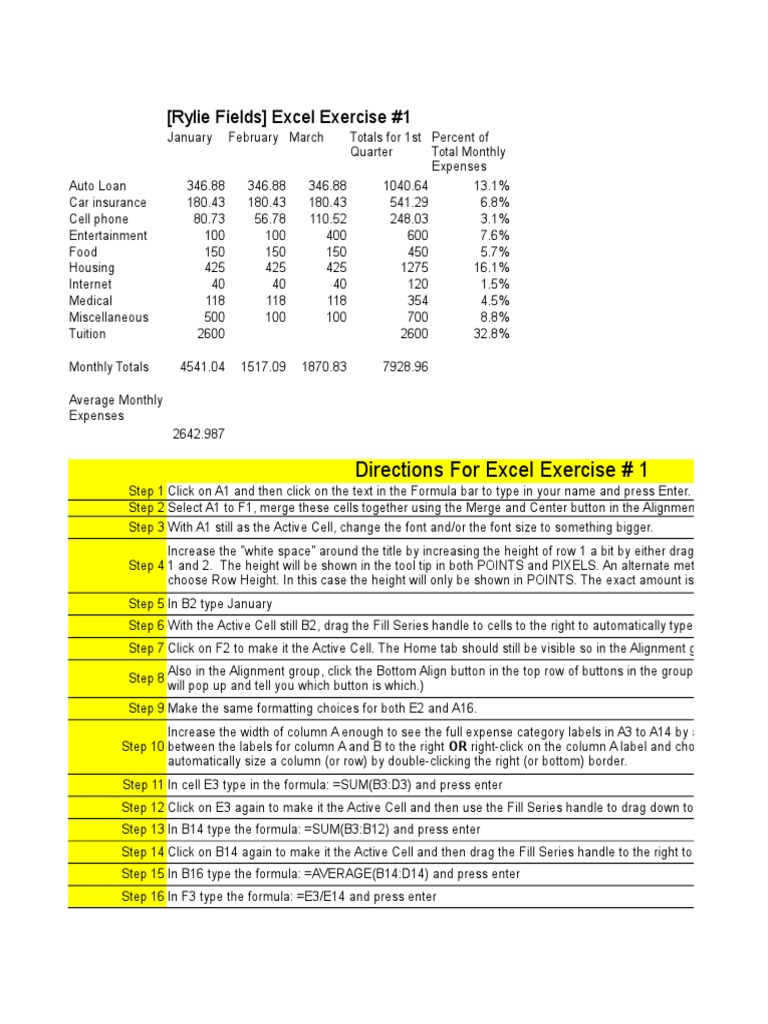 Excelex 1 | PDF | Microsoft Excel | Computing