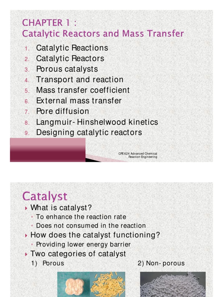 Chapter 1 Intro Pdf Pdf Catalysis Chemical Reactor