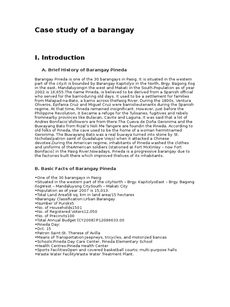 Case Study of a Barangay Crime Prevention Crimes