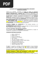 Contrato de Alquiler de Maquinaria Excavadora 2011