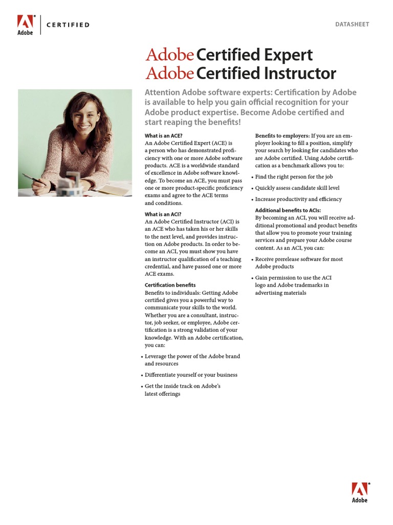 Adobe Certified Datasheet | PDF | Adobe Systems | Test (Assessment)