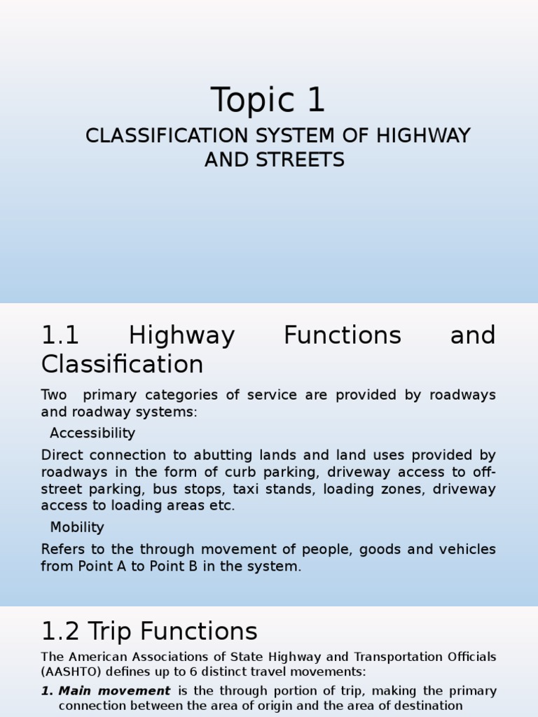 Highway and Street Classification System | PDF | Controlled Access ...