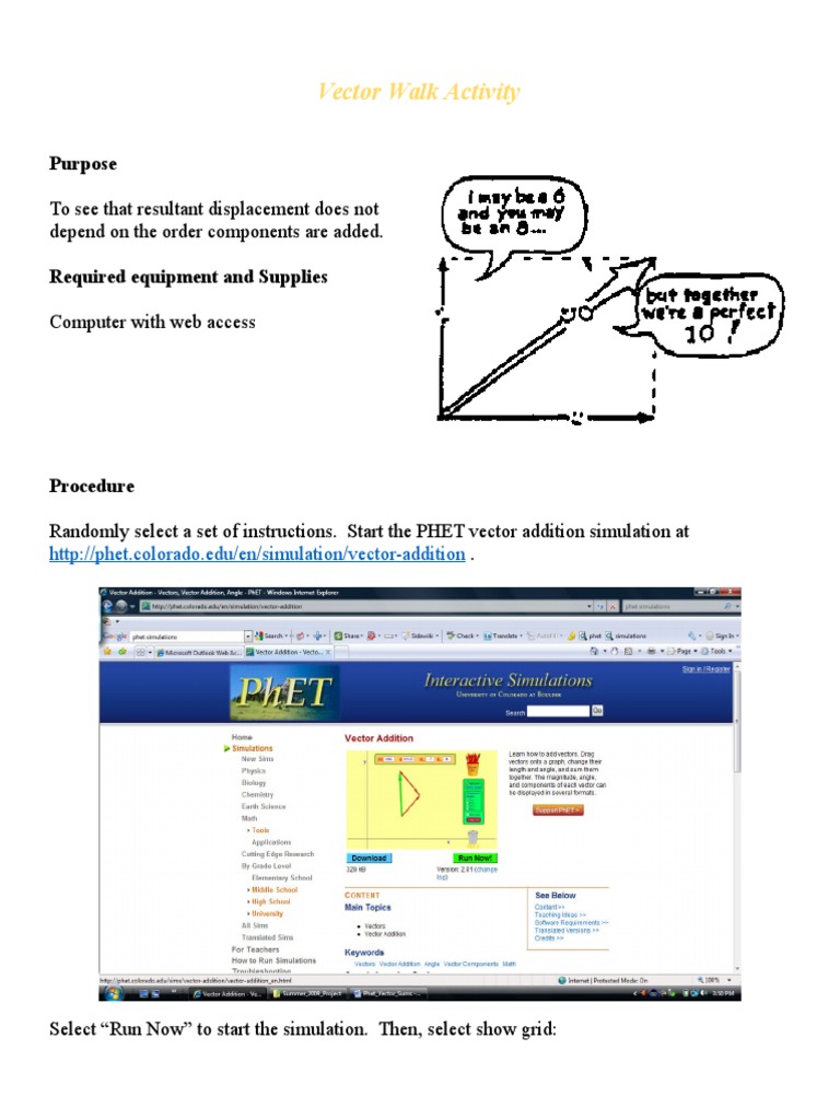 Vector Addition Simulation Activity | PDF