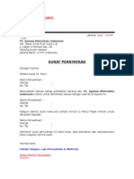 Format Surat Pernyataan Beda Sold To Dan Ship To