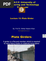 N.W.F.P. University of Engineering and Technology Peshawar: Lecture 13: Plate Girder