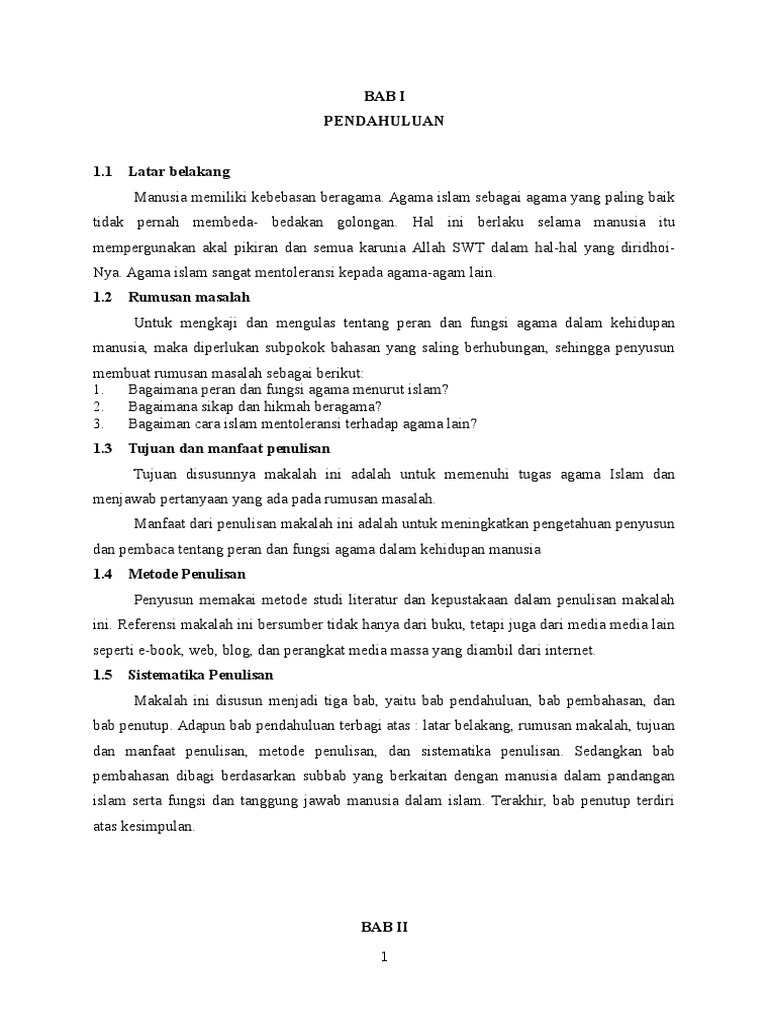 Makalah Agama Peran Dan Fungs Agama Dalam Kehidupan Manusia