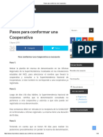 Pasos Para Conformar Una Cooperativa chile