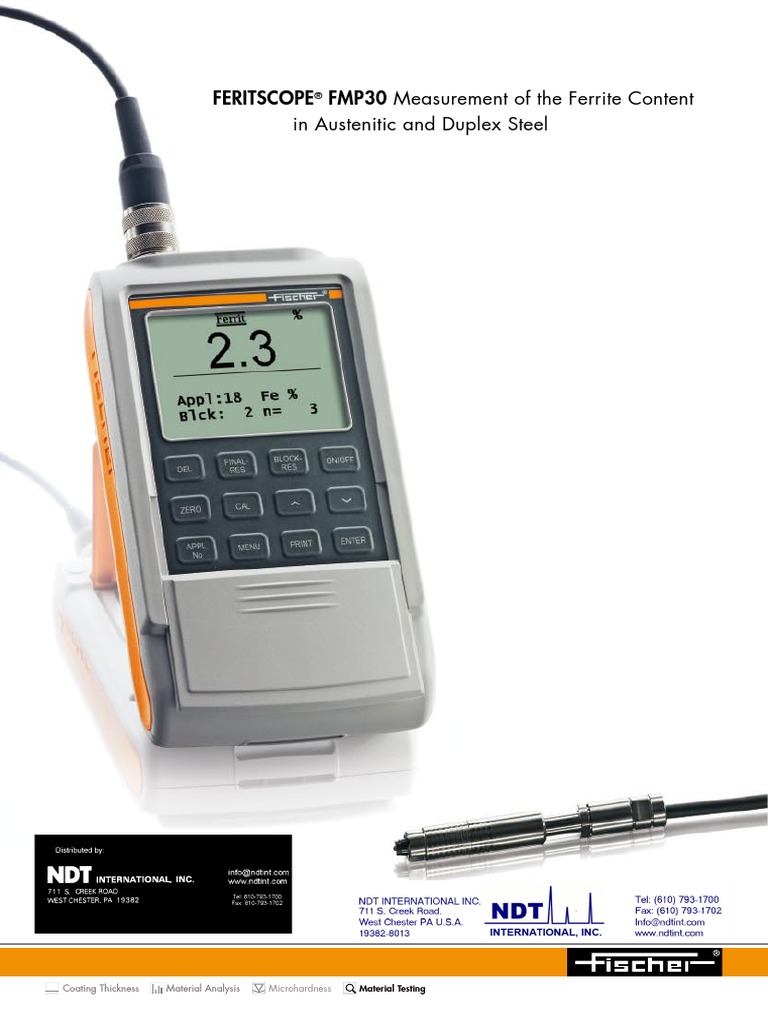 Fischer Feritscope FMP30 Steel Calibration