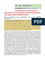 Incidencias comunicadas por los ciudadanos. Lo importante no es tramitarlas administrativamente, sino solucionarlas definitivamente.   Documento 1