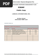 Pollution Incident Response Plan