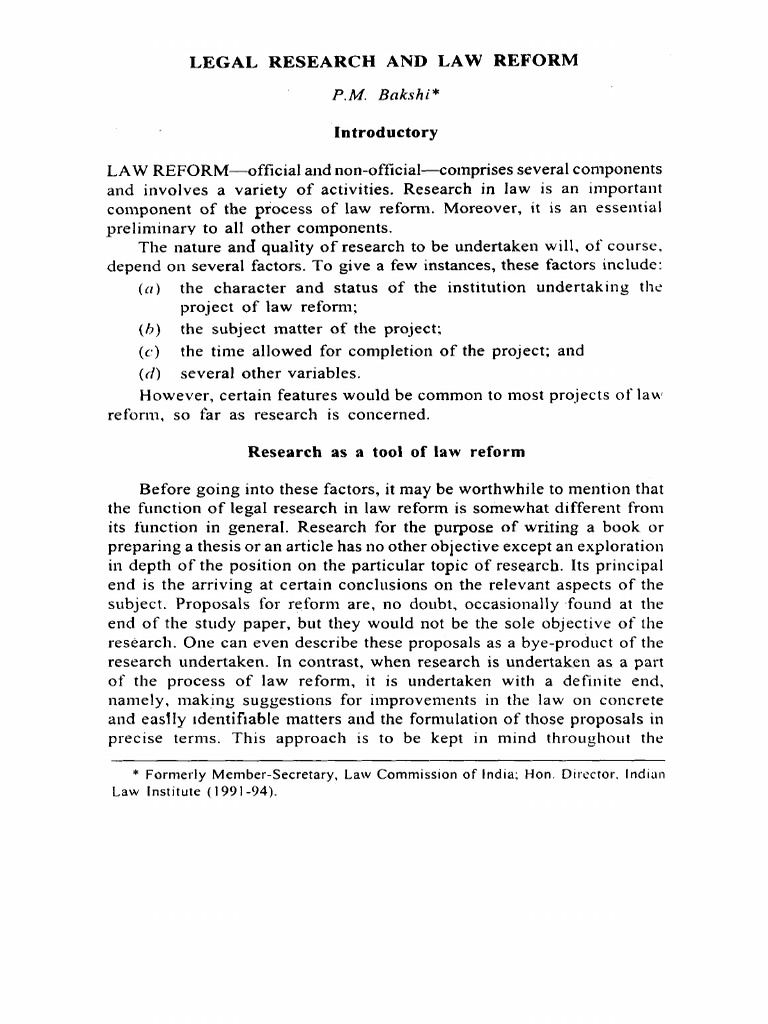Legal Research for Law Reform | PDF | Jurisprudence | Jurisdiction