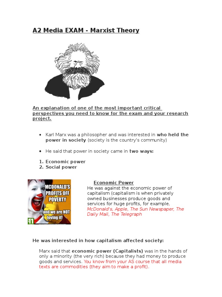Marxist Theory in Media Studies | PDF | Politics