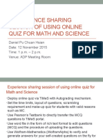 Experience Sharing Session of Using Online Quiz