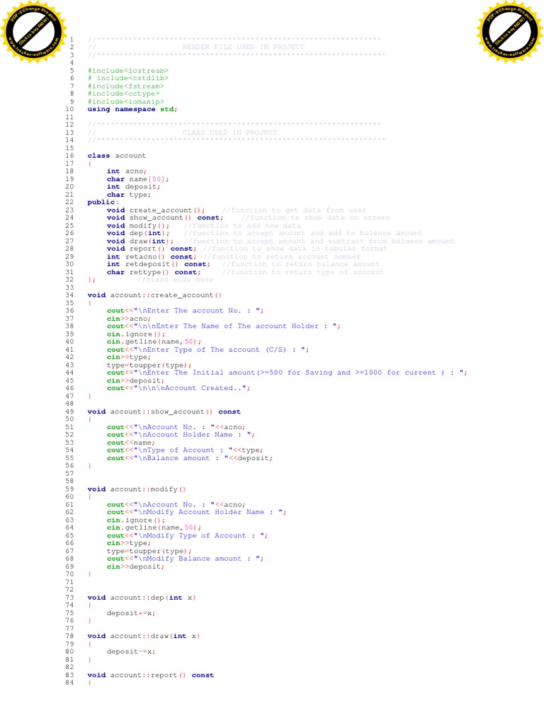 Bank Management System | C++ | Object Oriented Programming