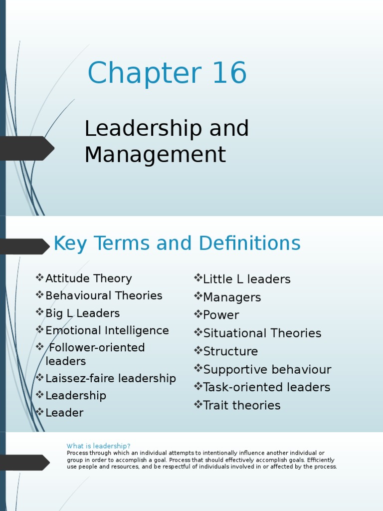 Leadership & Management Key Terms | PDF | Power (Social And Political ...