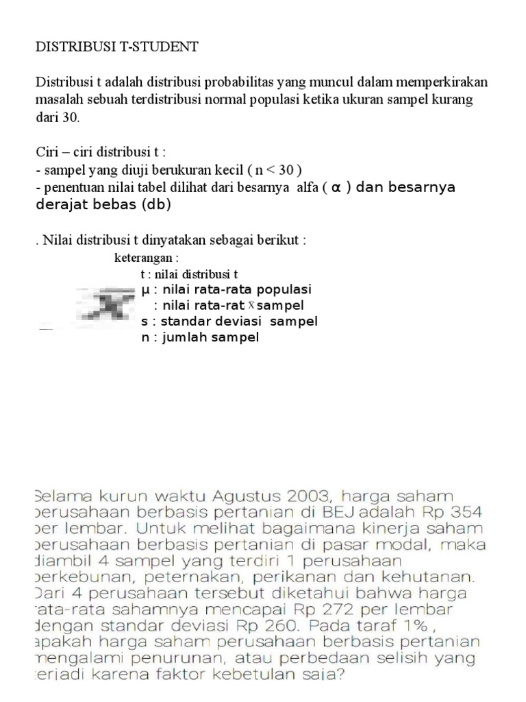 Distribusi T Student