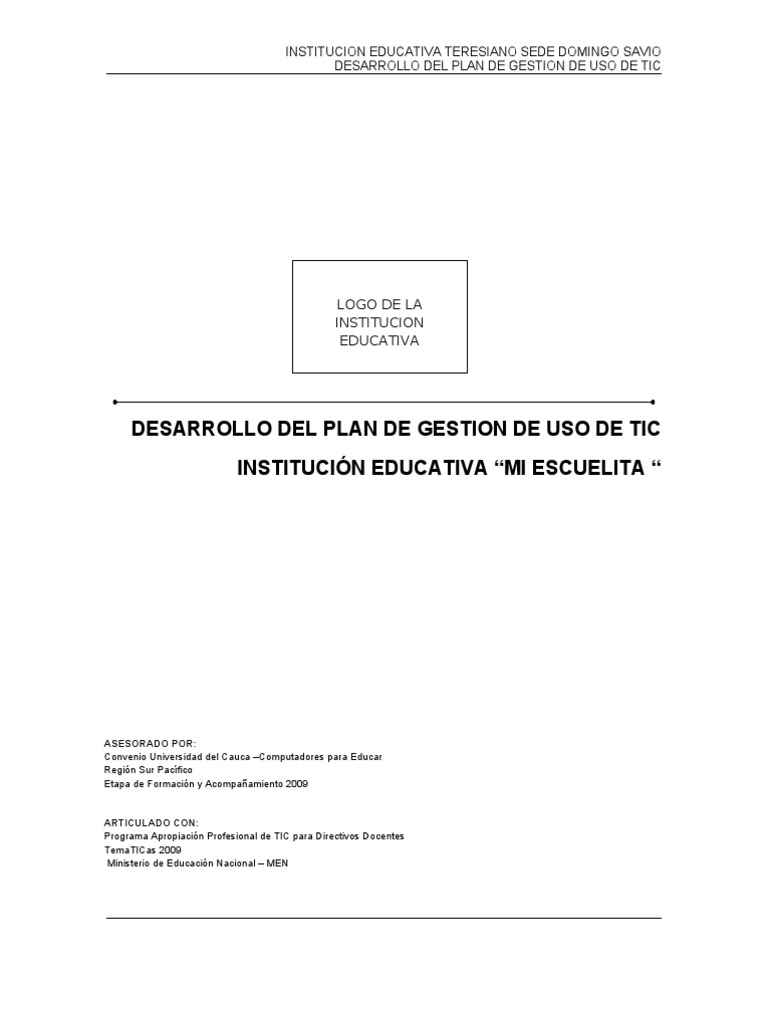 Plan de Gestión TIC en Educación Teresiano | PDF | Tecnología de ...