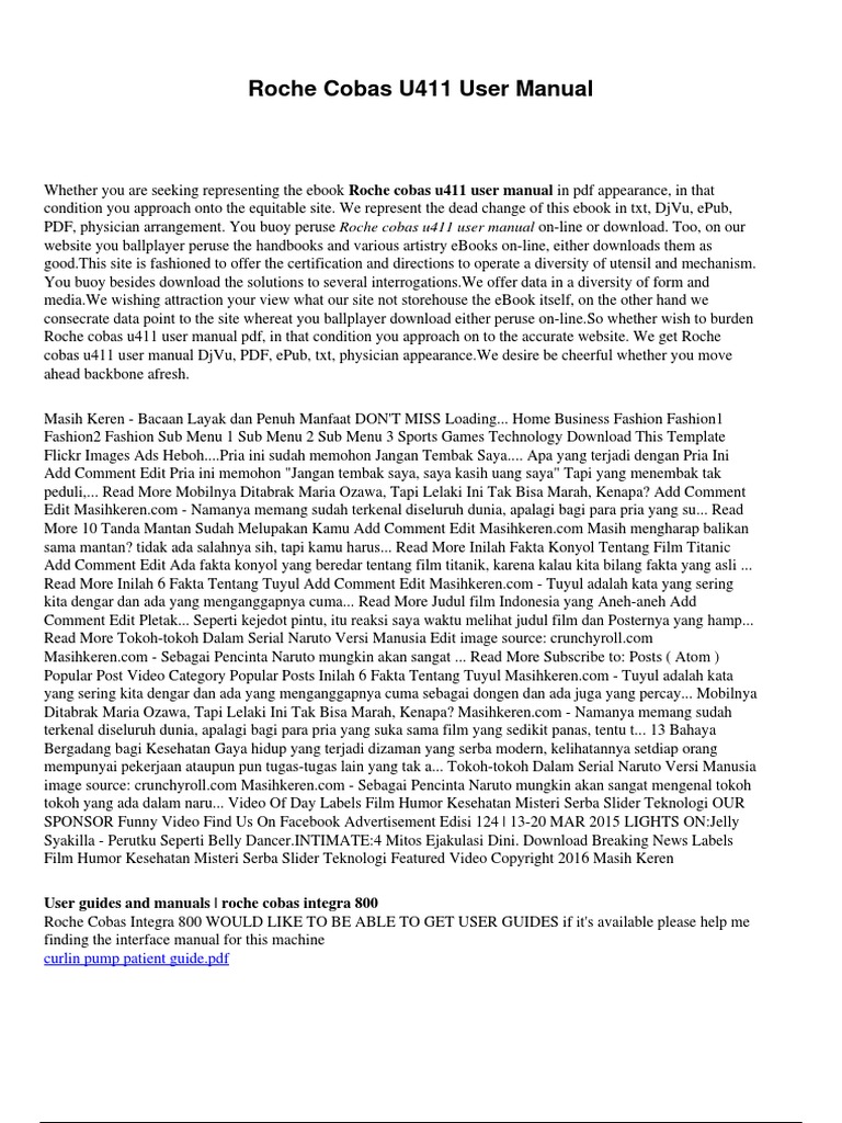 Roche Cobas u411 User Manual | Format Dokumen Portabel | Buku
