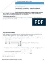 Konversi Bilangan Desimal, Biner, Oktal Dan Hexadesimal PDF