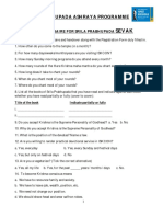 Srila Prabhupada Ashraya Programme Questionnaire