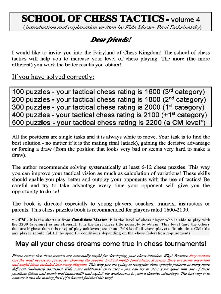 School of Chess Tactics 4 PDF | PDF