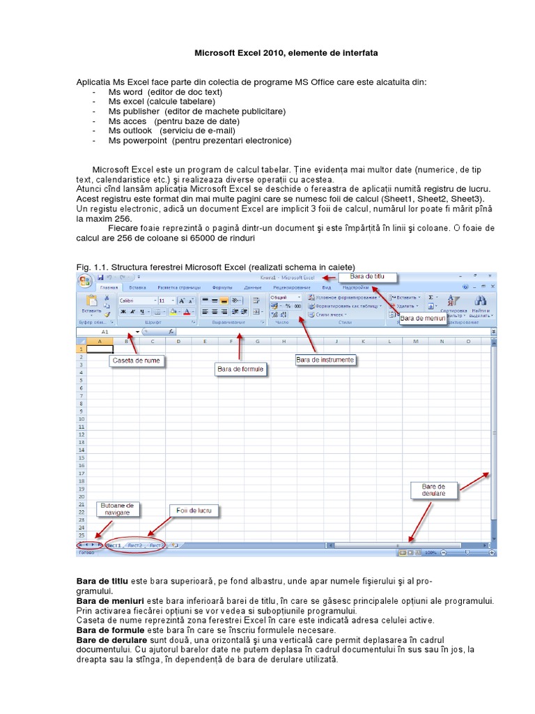 Microsoft Excel 2010 Interfata PDF | PDF