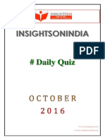 Insights Daily Quiz Oct 2016