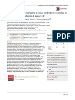 Recent Advances in Managing A Spinal Cord Injury Secondary To Trauma