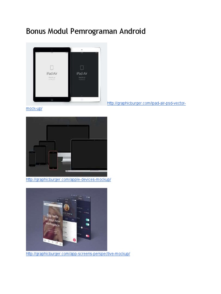 Bonus Modul Pemrograman Android: Mock Up | PDF