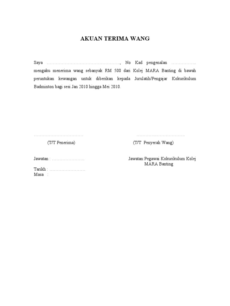 Contoh Surat Good News Penerimaan Pekerjaan - Surat 0