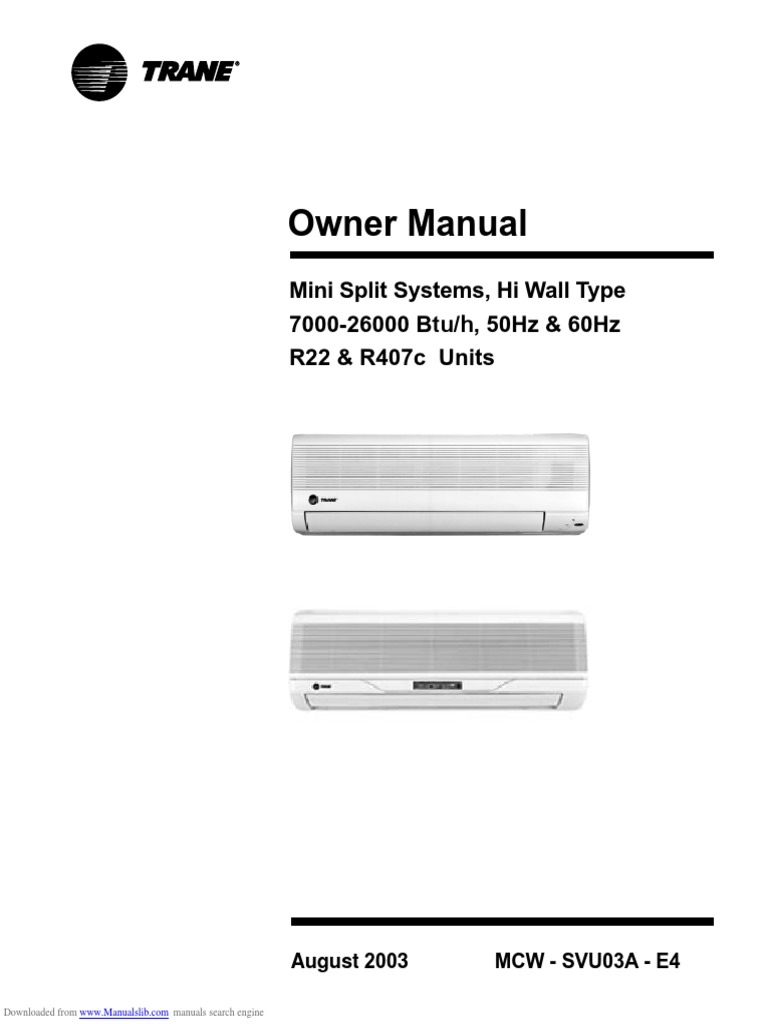 trane air conditioning manual pdf free download