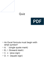 Excel Quiz