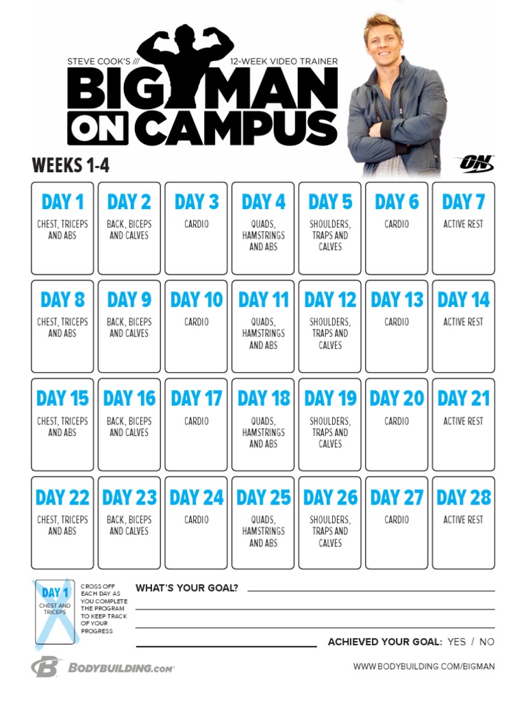 Big Man On Campus Calendar PDF PDF Shoulder Soft Tissue