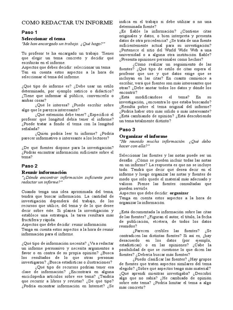 Guía para Redactar un Informe Efectivo | PDF