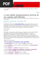 Luso Delle Preposizioni Prima Di Un Verbo Allinfinito