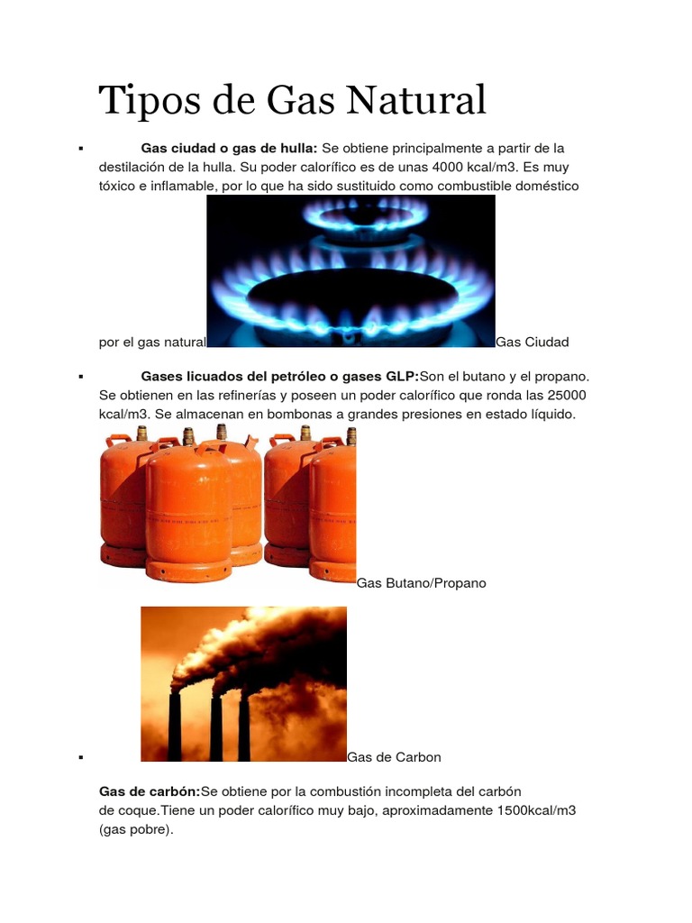Tipos de Gas Natural y sus Usos | PDF | Tecnología