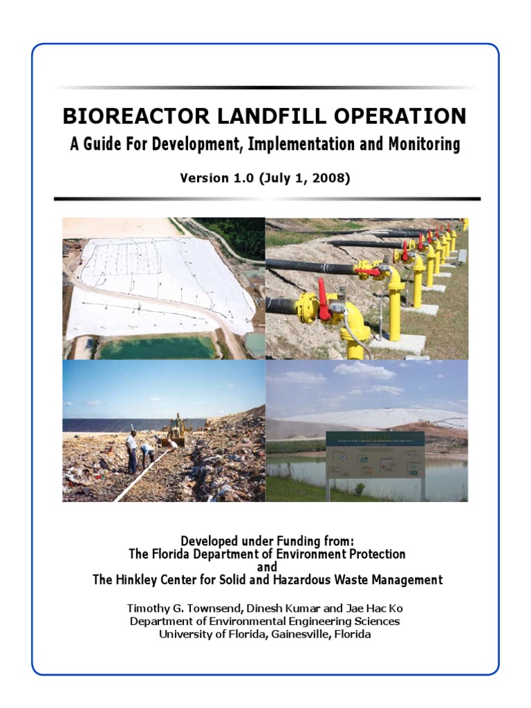 Bioreactor Landfill Operation Guide | PDF | Waste | Landfill