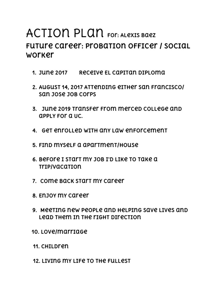 Career Plan for Future Probation Officer | PDF | Lifestyle
