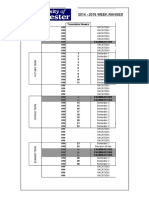 2014 - 2015 WEEK RANGES: Timetable Weeks