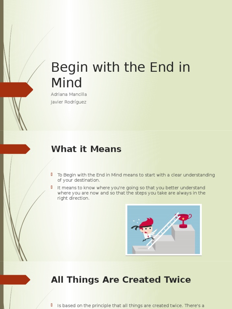 begin with the end in mind essay