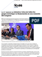 El PP Admite Su Minoría y Vota Con Todos Los Grupos Investigar Su Financiación en Una Comisión Del Congreso PDF