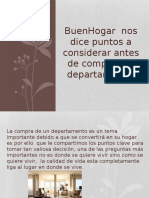 BuenHogar Nos Dice Puntos A Considerar Antes de Comprar Un Departamento