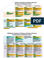 2017 Literacy Assessment Schedule