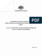 Government Response - Senate Inquiry Into Educacation and Students With Disability
